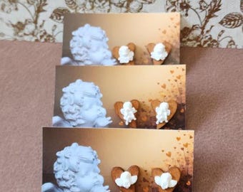 Pendientes de corazón de querubín (1 juego)