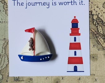 Boat Magnet with Fish Decoration (1-magnet)