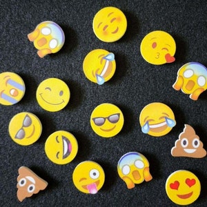 Funny Emoji Magnets: Smiling & Silly Faces (4-Piece Set)