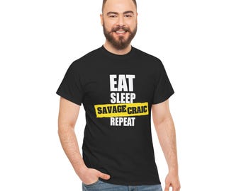 Eat Sleep Savage Craic Repeat  | Unisex Tee | Bag of Cans | Party St Paddy's Day Irish Ireland Sláinte Leprechaun Shenanigans Shamrock