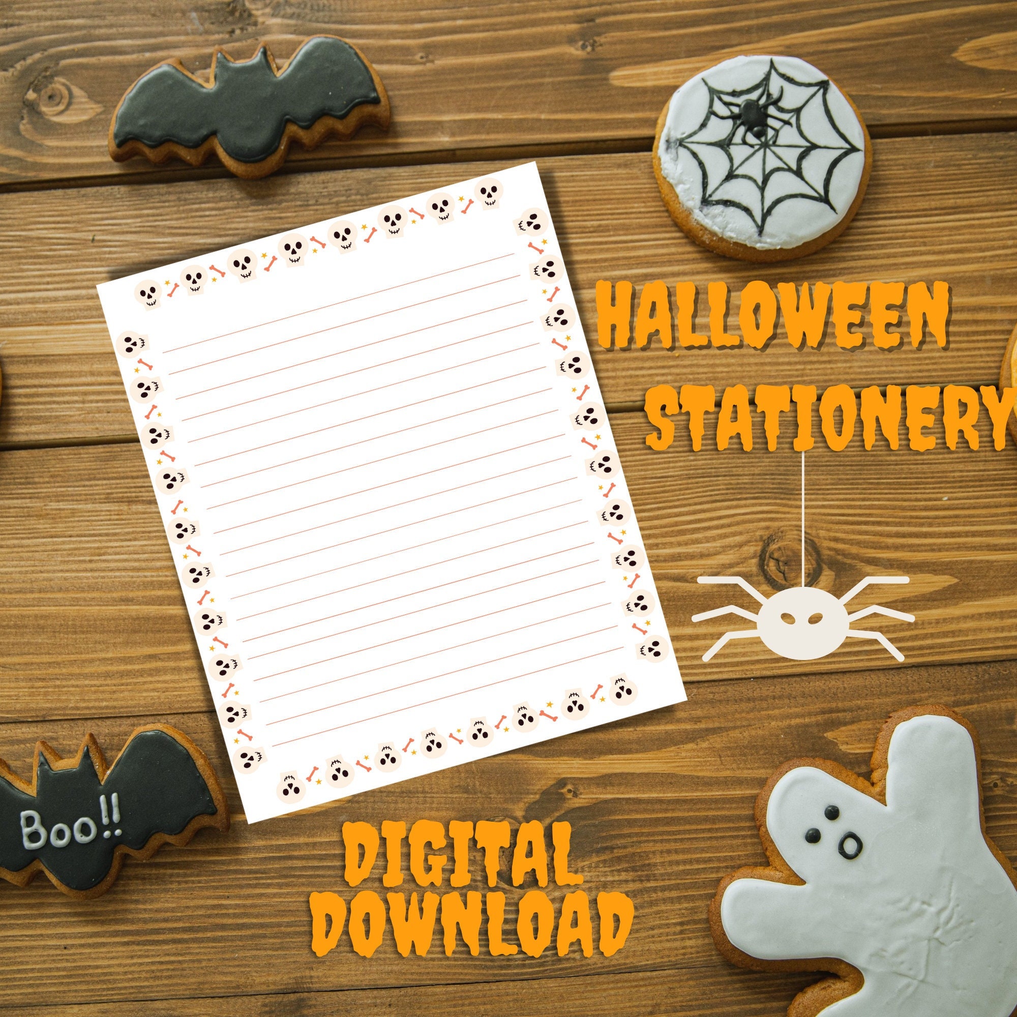 Skull Border Paper Printable Stationery Digital Download - Etsy Skull Border Paper Printable Stationery Digital Download - Etsy