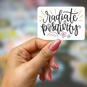 Irradia positività / Adesivo in vinile ispiratore / Adesivo con vibrazioni positive / Regalo motivazionale