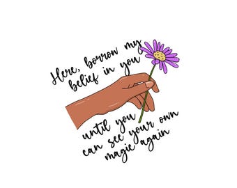 Sticker fleur inspirant : affirmation positive, cadeau pour prendre soin de soi