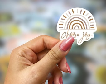 Choose Joy Sticker | Neutral Rainbow Color | Positive Vibes and Inspiration