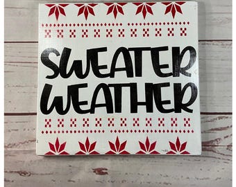 Hand Painted Sweater Weather Wall Art: Winter Decor