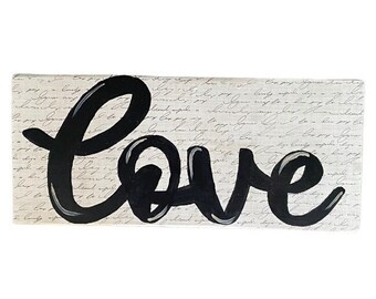Rustic LOVE Wood Sign: Valentines Day Wreath Decor