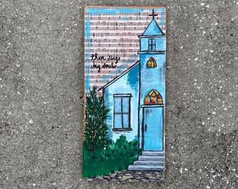 Spiritual Mixed Media Wall Art | Religious Home Decor | Church Themed Wall Art | Church Painting | Spiritual Gift