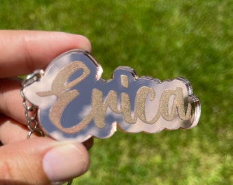 Personalized keychain in rose gold