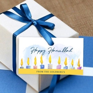 Hanukkah Tag Printable, Hanukkah Menorah Tag, Happy Hanukkah Hang Tag, Hanukkah Gift Tag, Instant Download, Printable Tag Downloadable