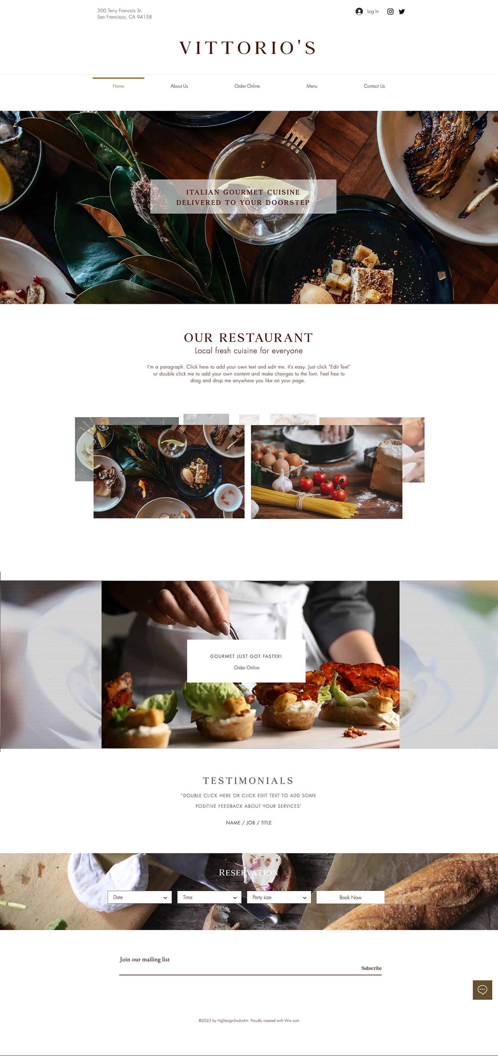 Restaurant Fine Dining Bar WIX Theme - Restaurant Theme - High End ...