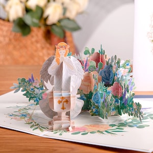 10er Pack Taufkarte 3D Pop Up Grußkarten/ Taufkarte Taufe Taufe 3D Papierschnittkarte für einen Sohn/Enkel/Tochter/Enkelin/Nichte/Neffe