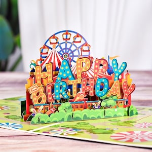 10er Pack Happy Birthday Karte für Frau Mama Papa Kinder Pop-Up Geburtstagsgeschenk 3D Grußkarten