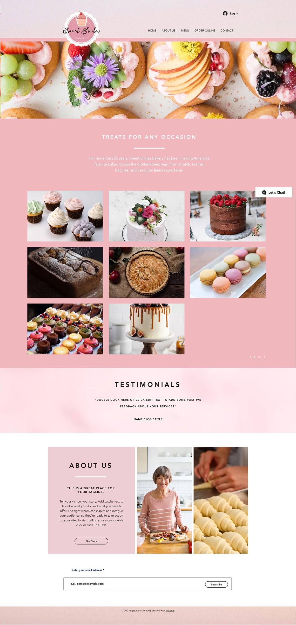 Pre-made Wix Website Cake Website Design, Pastry Shop Website Design ...