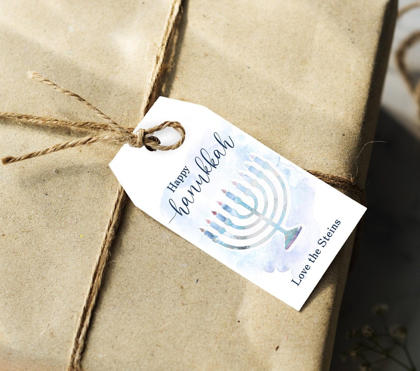 Editable Happy Hanukkah Gift Tag Template, Printable Chanukah Tag ...