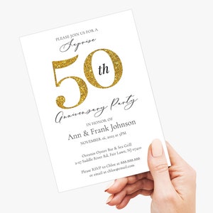 Minimalist 50th wedding anniversary party, 50th anniversary party, golden anniversary party, anniversary celebration, 25th anniversary party