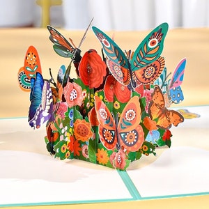 10er Pack 3D Pop Up Schmetterling Geburtstagskarten für Kinder Frau Mama Grußkarte Valentinstag Muttertag Jahrestag Alle Gelegenheiten