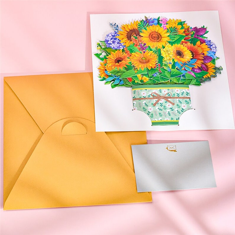 10 Pack 3D Flower Bouquet Pop up Card Home Decoration for - Etsy