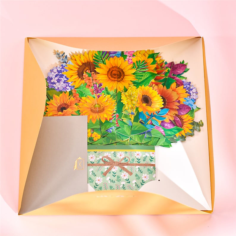 10 Pack 3D Flower Bouquet Pop up Card Home Decoration for Mothers Day ...