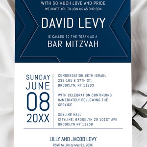 Bar Mitzvah Invitation INSTANT DOWNLOAD Printable, Editable Bat Mitzvah ...