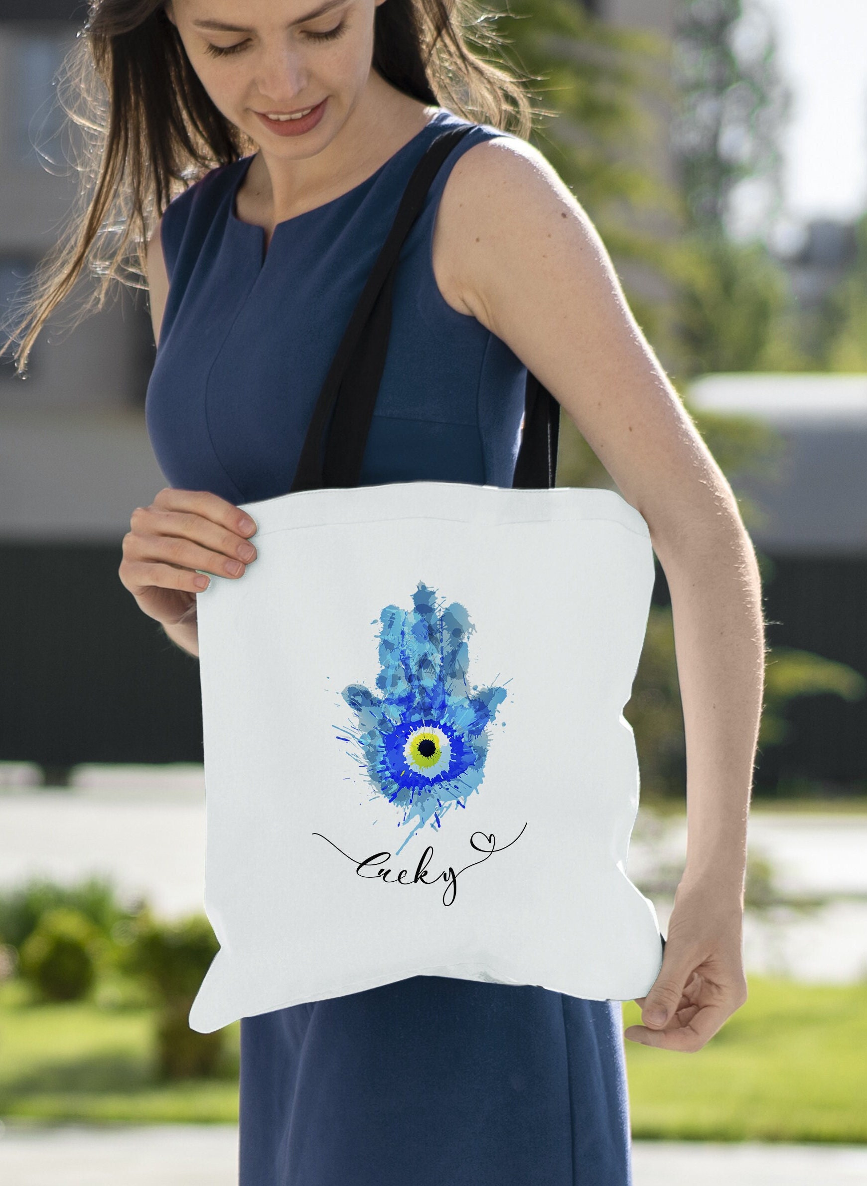 Evil Eye Tote Bag, Evil Eye Tote, lucky Evil Eye Bag, Tote Bag Evil Eye, spiritual tote bag