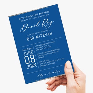 Custom Design Jewish Bar/Bat Mitzvah Invitation, Jewish ceremony DIGITAL Bar Mitzvah Invitation Designed by a real designer