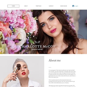 Wix Website Template Beauty Shop, Ecommerce, Makeup Artist | Modern Wix Website Template | Wix Website Makeup Services | Beauty | Hair