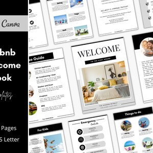 Airbnb-welkomstboeksjabloon, Airbnb-gastenboek, welkomstboek voor vakantiehuizen, bewerkbaar gastenboek, VRBO-vakantiewoning, gidssjabloon