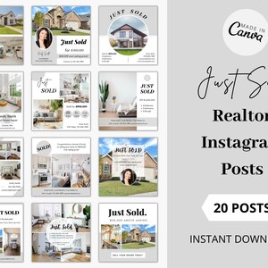 20 Just Sold Realtor Instagram Posts, Real Estate Instagram Posts, Just Sold Social Media Post, Real Estate Marketing, Realtor Marketing
