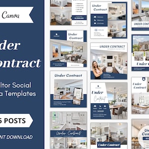 15 Under Contract Instagram Posts, Under Contract Social Media Posts, Under Contract Real Estate Template, Real Estate Marketing