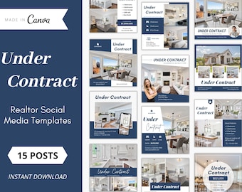 15 Under Contract Instagram Posts, Under Contract Social Media Posts, Under Contract Real Estate Template, Real Estate Marketing