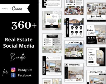 360+ Real Estate Instagram Posts Bundle, Real Estate Social Media Posts Bundle, Real Estate Marketing, Realtor Social Media Templates