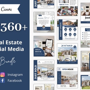 100 Real Estate Instagram Posts Bundle, Real Estate Social Media ...