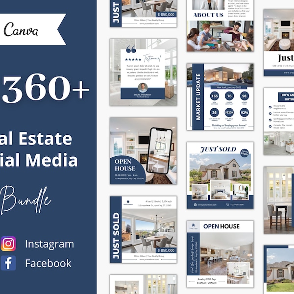 360+ Instagram Instagram Posts, Social Media Templates, Immo Media, Realtor Social Media Templates