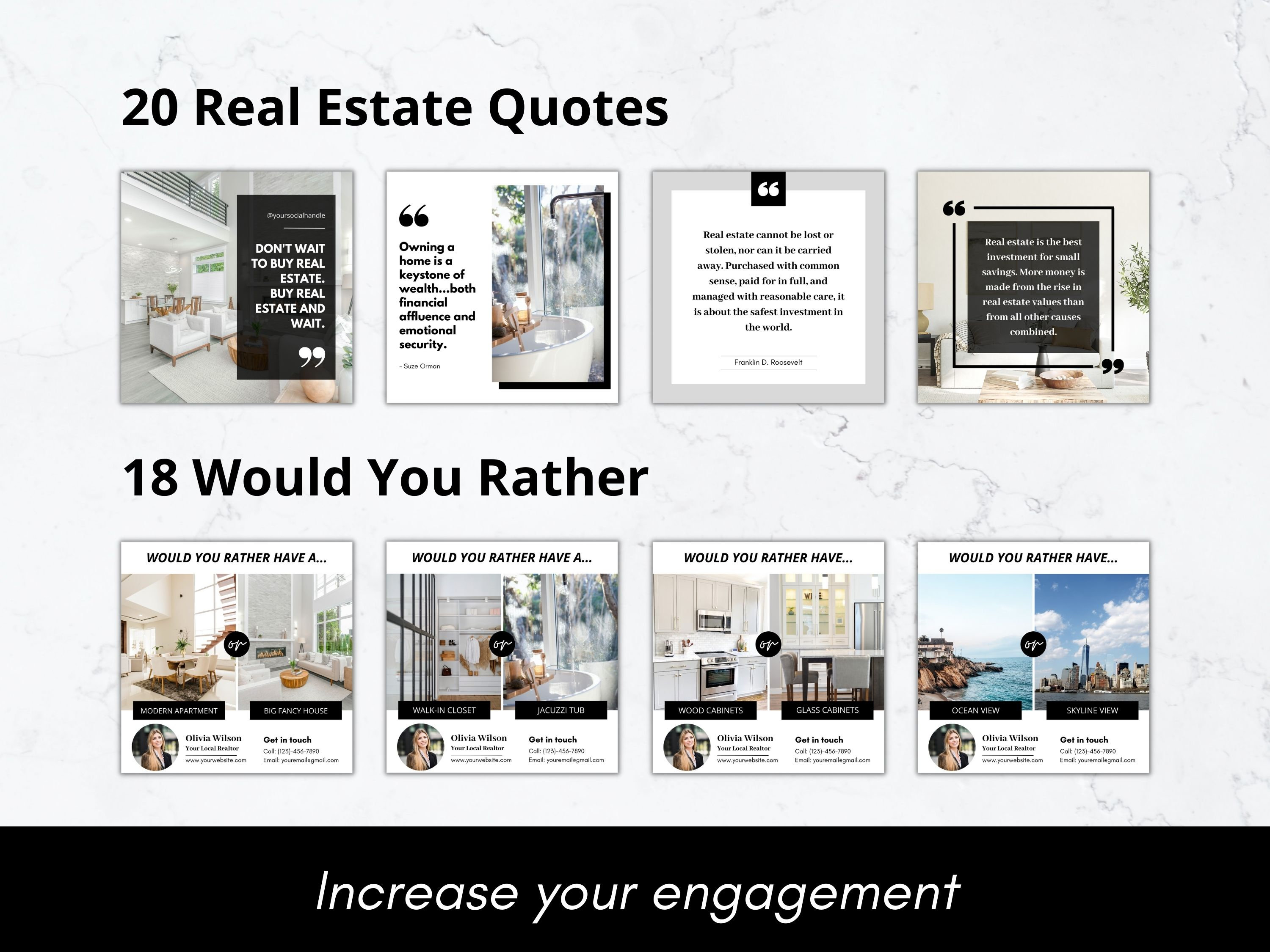 360+ Real Estate Instagram Posts Bundle, Real Estate Social Media Posts ...