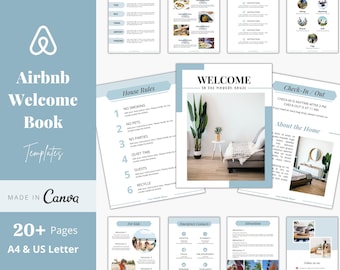 Airbnb Welcome Book Template, Welcome Guidebook, Editable Airbnb Guest Book, Vacation Rental Guest Book, VRBO Welcome Book, House Manual