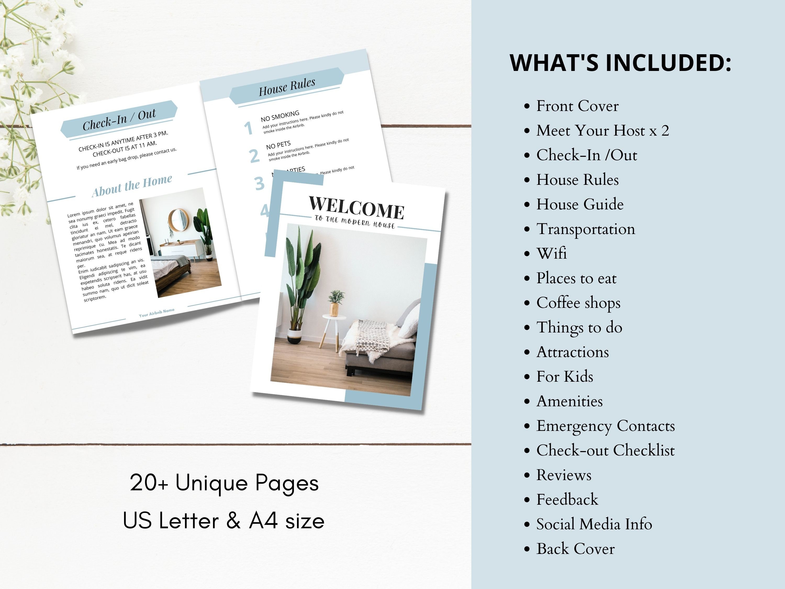 Airbnb Welcome Book Template, Welcome Guidebook, Editable Airbnb Guest ...