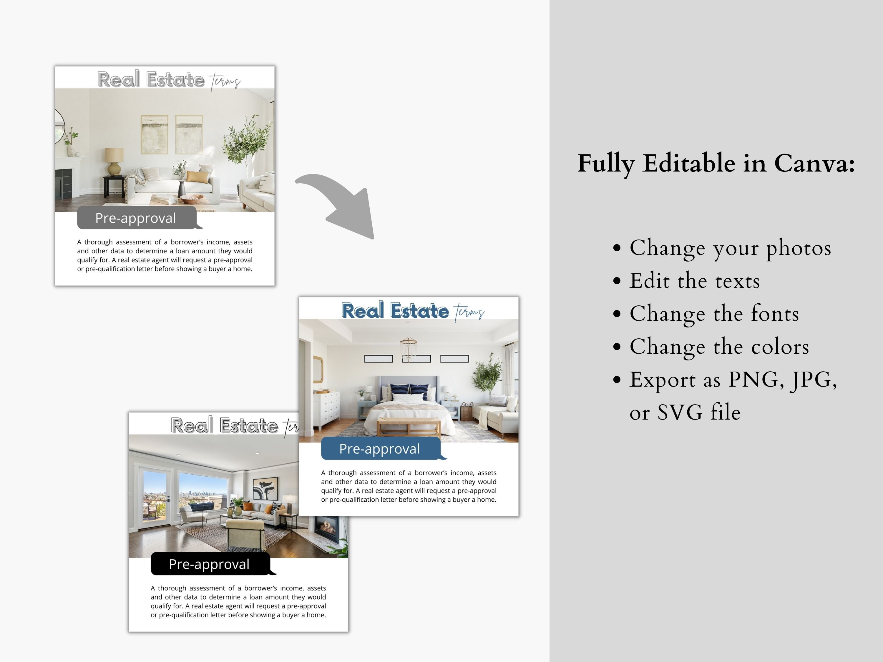 100 Real Estate Terms Social Media Posts Real Estate - Etsy