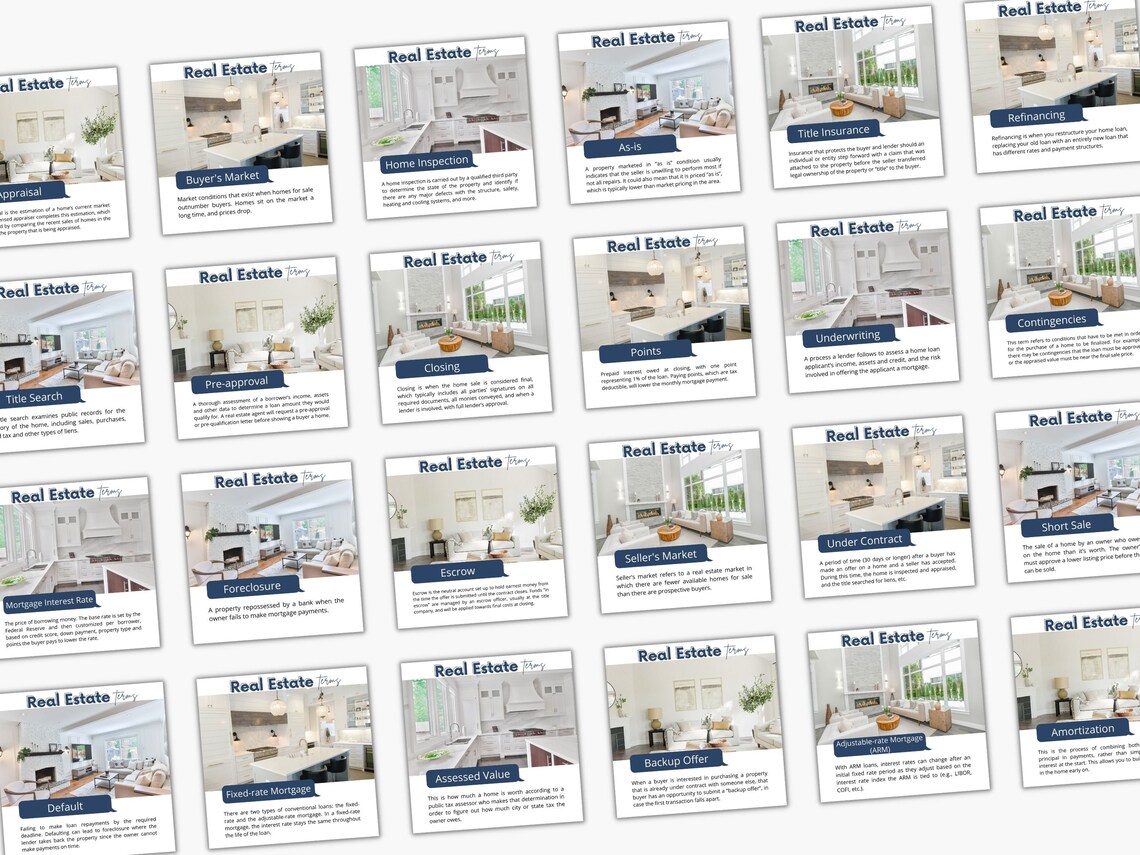 100 Real Estate Terms Social Media Posts, Real Estate Instagram Posts ...
