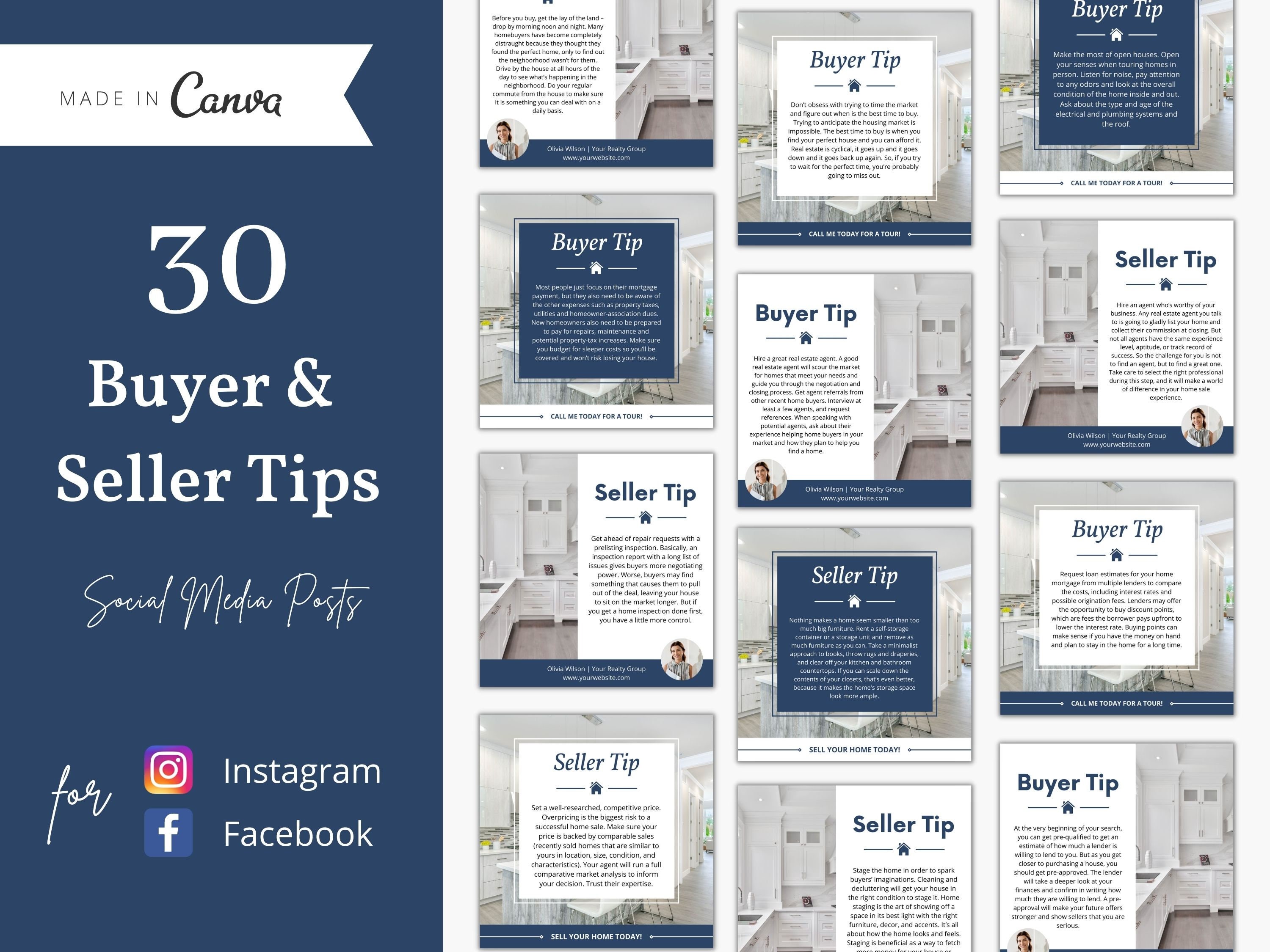 30 Buyer and Seller Tips Realtor Social Media Posts Buyer Etsy Canada