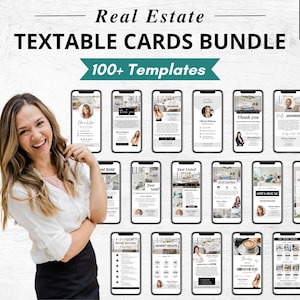 Real Estate Textable Bundle, Textable Real Estate Card Bundle, Real Estate Digital Business Card Bundle, Realtor Text Message Templates