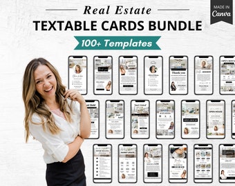 Real Estate Textable Bundle, Textable Real Estate Card Bundle, Real Estate Digital Business Card Bundle, Realtor Text Message Templates