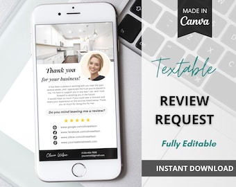 Textable Review Request, Review Request Textable Card, Real Estate Textable, Real Estate Marketing, Textable Real Estate Templates