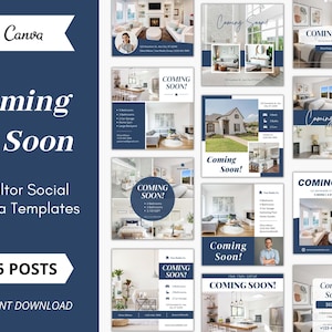 15 Coming Soon Instagram Posts, Coming Soon Social Media Posts, Real Estate Instagram Posts, Real Estate Template, Real Estate Marketing
