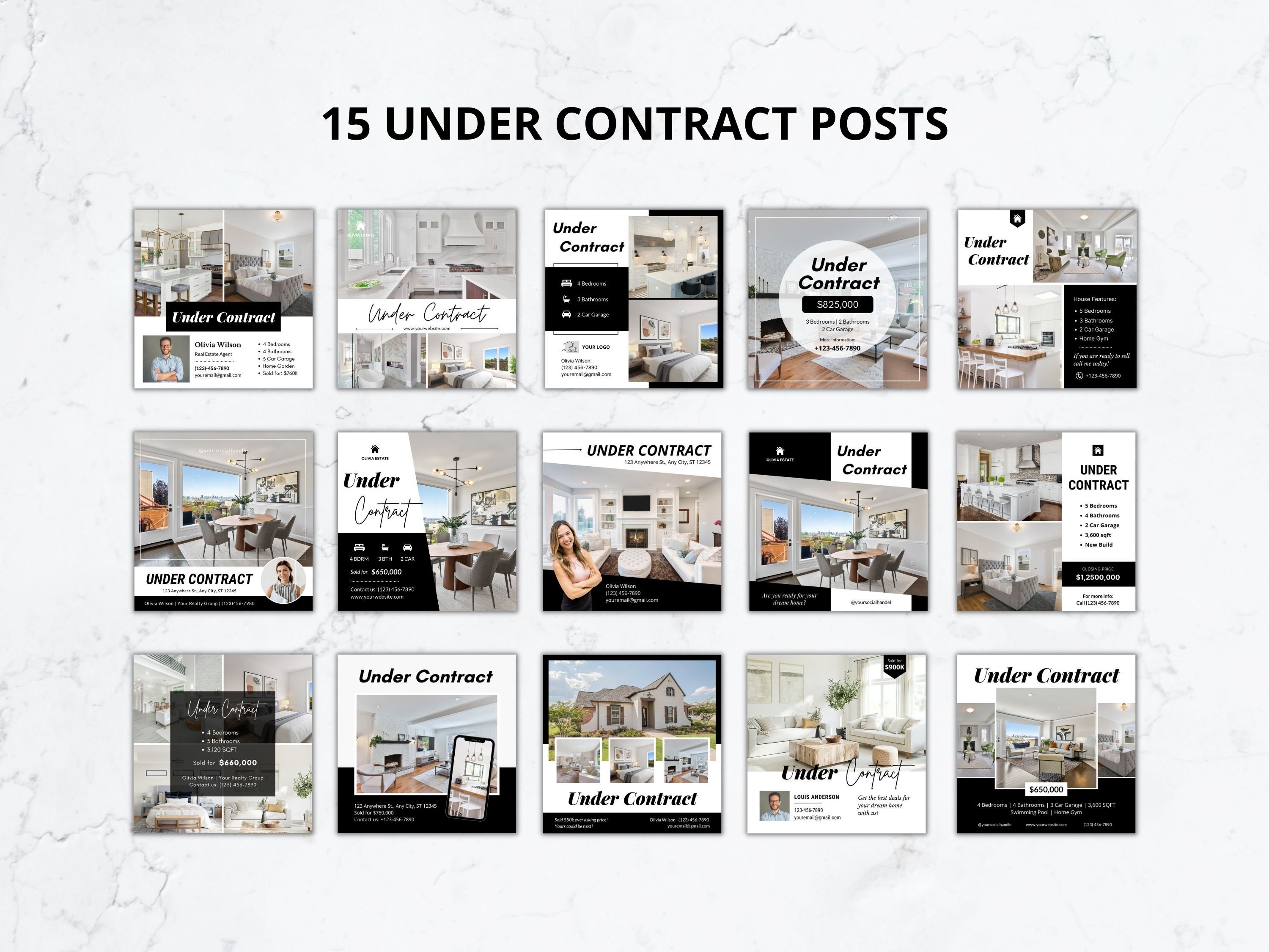 Realtor Daily Posts 90 Real Estate Listing Update Social Media Posts, Listing Updates ...