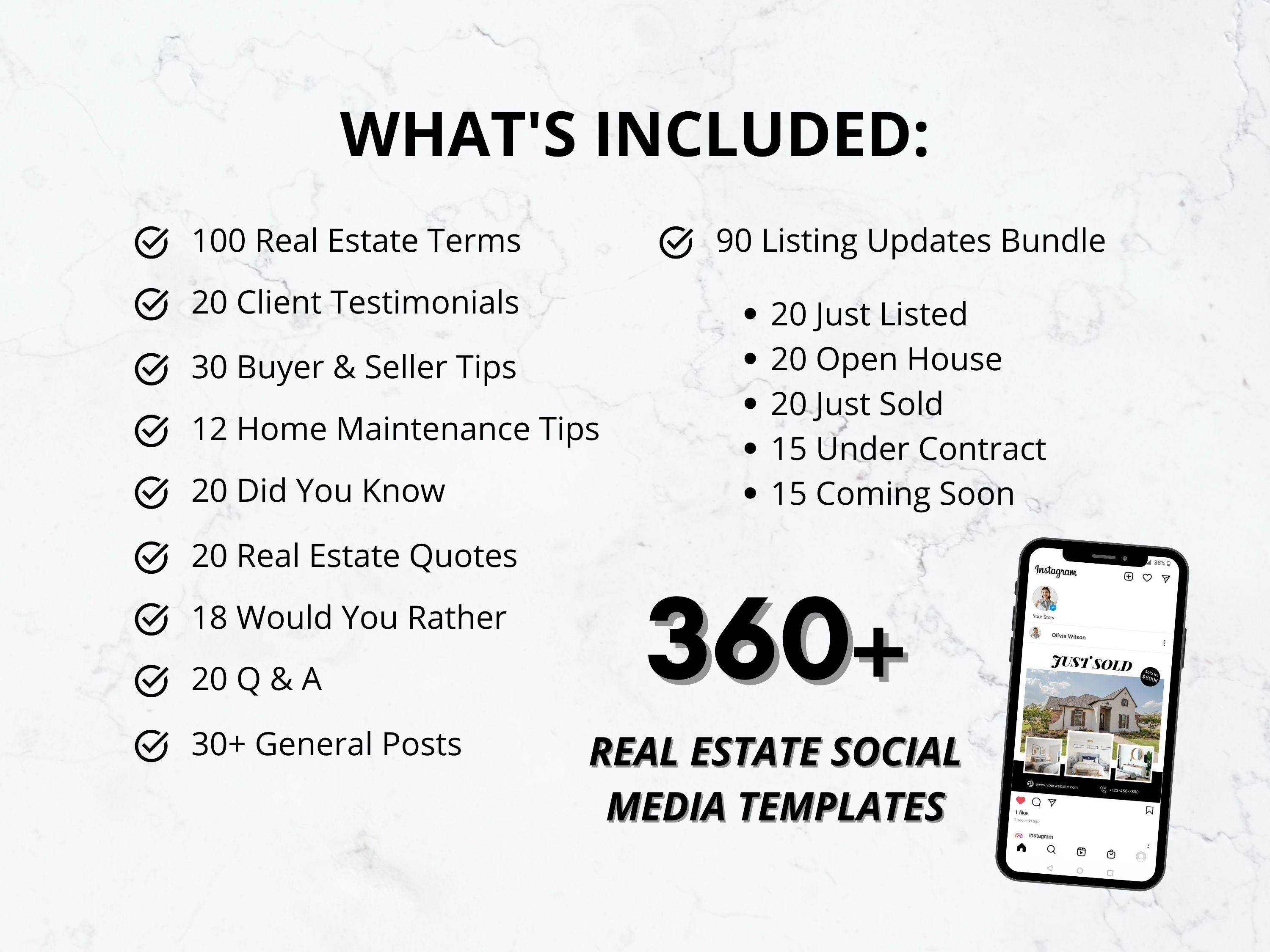 360+ Real Estate Instagram Posts Bundle, Real Estate Social Media Posts ...