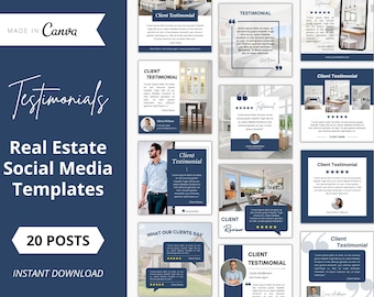 Client Testimonial Realtor Instagram Posts, Real Estate Client Reviews Templates, Real Estate Social Media Post, Real Estate Marketing