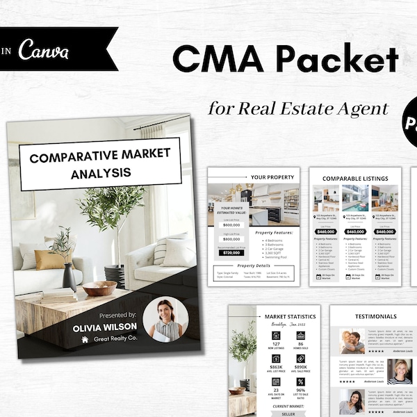 CMA Packet, Comparative Market Analysis, Real Estate CMA, CMA Report, Comparable Market Analysis, Realtor Cma Templates, Sellers Packet