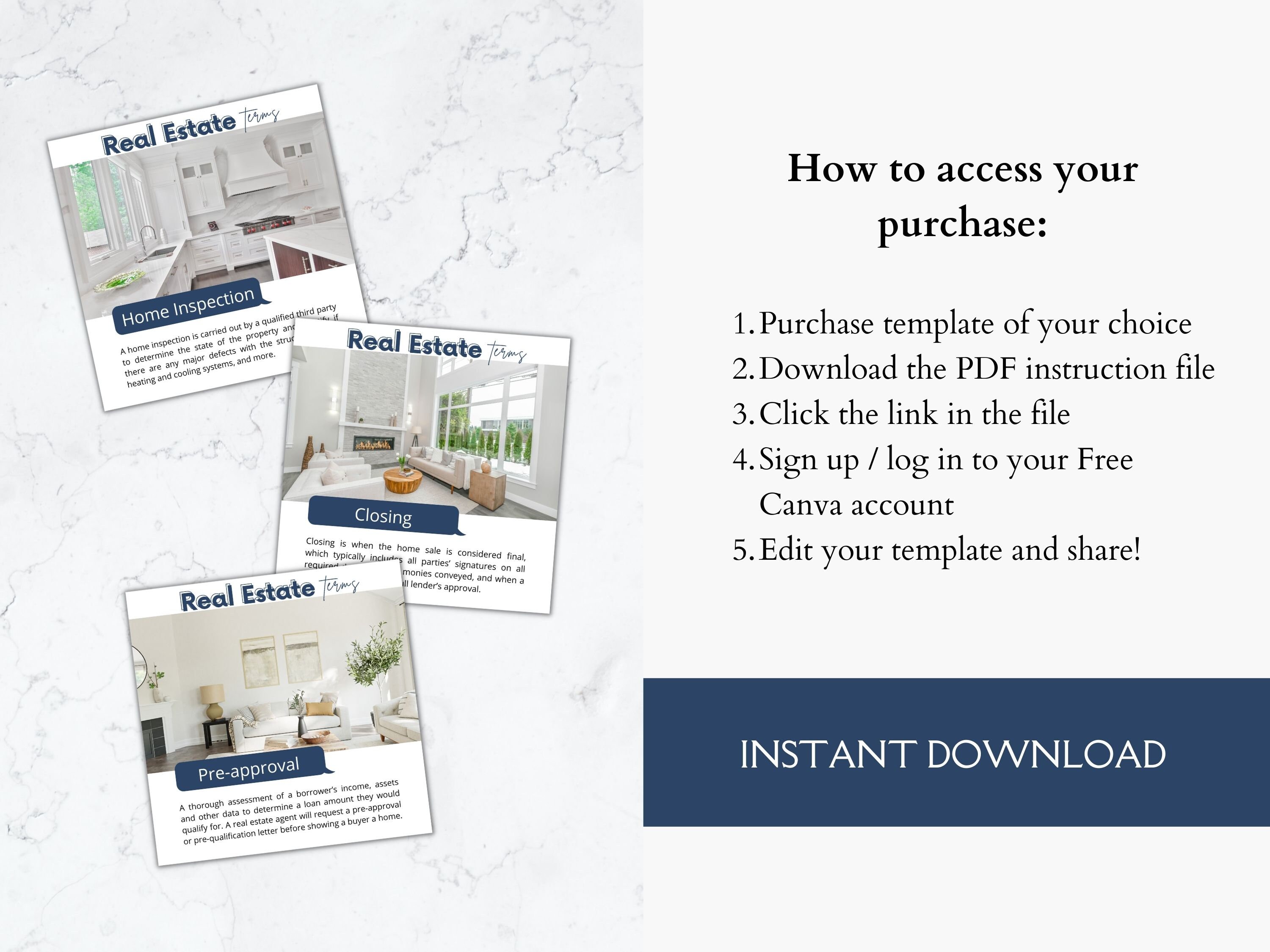 100 Real Estate Terms Social Media Posts Real Estate - Etsy