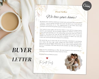 Home Offer Letter Template, Buyer Letter to Seller, Buyer Offer Letter, Letter to Seller, Home Buying Letter Template, Real Estate Letter