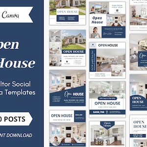 20 Open House Instagram Posts, Open House Social Media Posts, Open House Templates, Real Estate Instagram Posts, Real Estate Marketing
